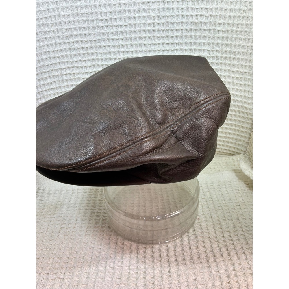 Grandpa Core Mens Adventure Bound Leather Flat Cap XL Brown